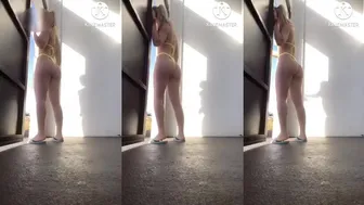 Lari Hot Wife teasing the delivery guy in nothing but her panties in this steamy video