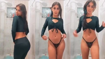 Vicky Harper Teasing Her All Natural Small Tits in Bathroom Video