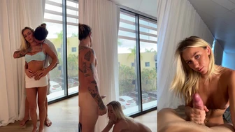 Rebecca McLeod Teases Cock With Her Mouth And Cleavage Until He Erupts In Must-Watch Video