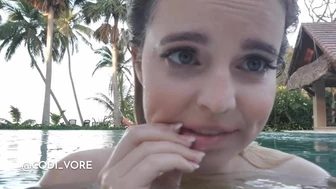 Codi Vore Teases Cock POV Style in Leaked Poolside JOI Video