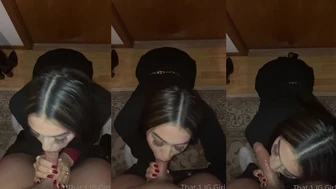 that1iggirl Gags on Cock in Leaked BJ Video