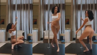 Malu Trevejo Teases on Stripper Pole in G-String OnlyFans Leaked Video