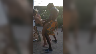 Sexy French milf banged by an african tribe man