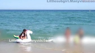 Littlesubgirl Cute Asian Baby Flash Her Boobs On The Beach To A Random Guy Video