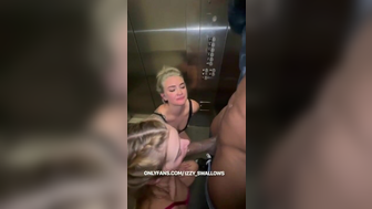 Izzy_swallows Horny Blonde Babes Sucking A Dick In The Elevator OnlyFans Video
