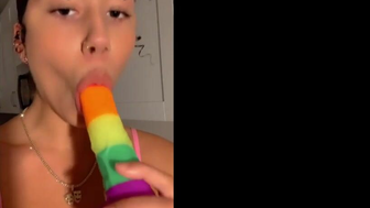 Prettypinklily Sexy Thot Sucking A Dildo In The Kitchen Teasing OnlyFans Leaked Video