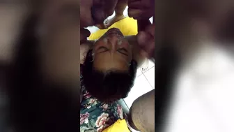4 Indian men filled the face of a desi woman with their semen
 Indian Video