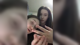 Gorgeous bored russian girl teasing boobs on periscope