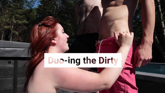 Isla Moon Red head Busty Slut Having a Threesome With Two Guys Outdoor Video
