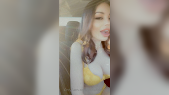 Myla Del Rey Nasty Tattooed Girl Teasing in a car Outside Wearing Yellow Bikini Onlyfans Video