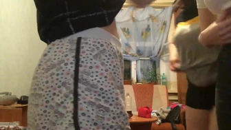 Gorgeous sexy russian friends teasing boobs on periscope