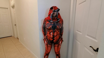 Spider Girl Cosplayer With Huge Ass Fucks and Jerks Off Guy Until He Cums Over and Over